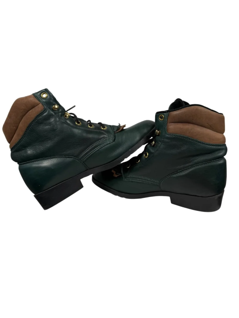 Laredo Performair Vintage Ankle Boots Green Leather Kiltie Western Women's 6.5M